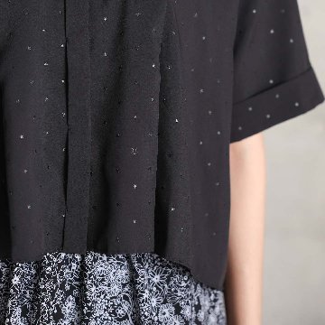 5月上旬お届け予定『Stella dot light』 Short blouse BLACKxBLACKの画像