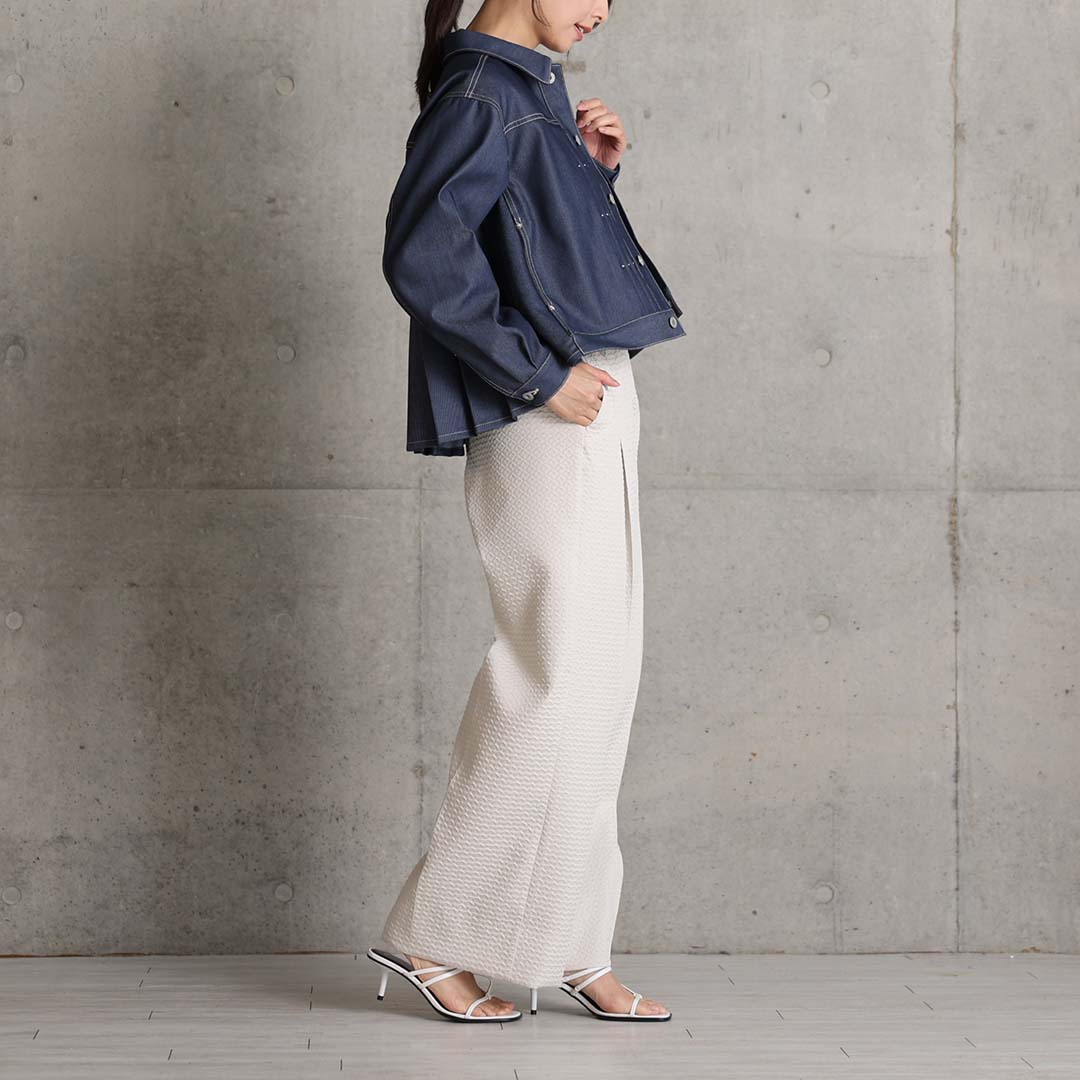 4月上旬お届け予定『Stella matelasse』 Easy wide pants ECRUの画像