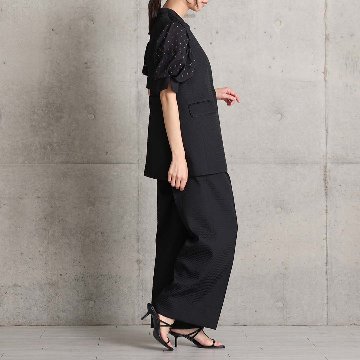 4月上旬お届け予定『Stella matelasse』 Easy wide pants BLACKの画像