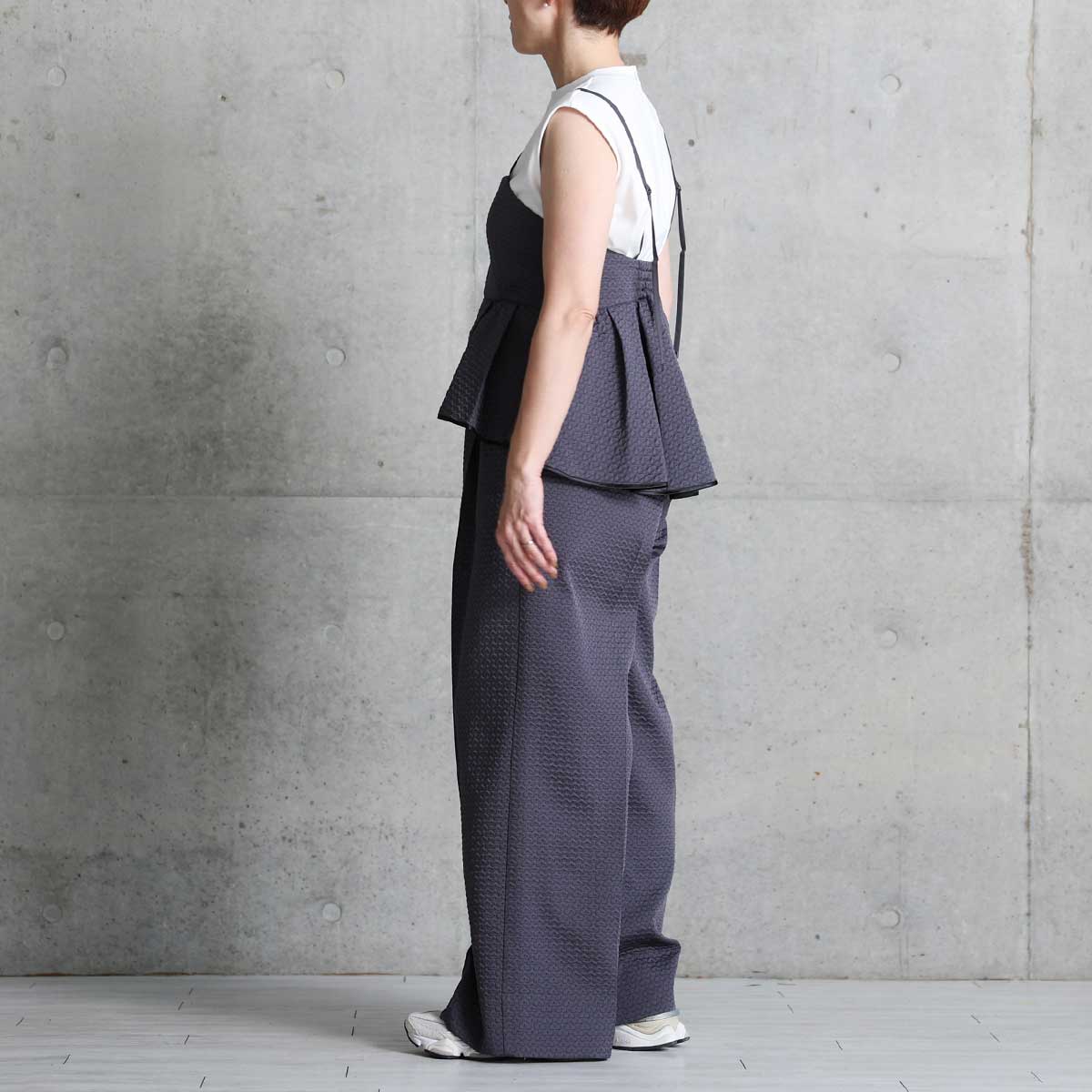 4月上旬お届け予定『Stella matelasse』 Easy wide pants C-GRAYの画像