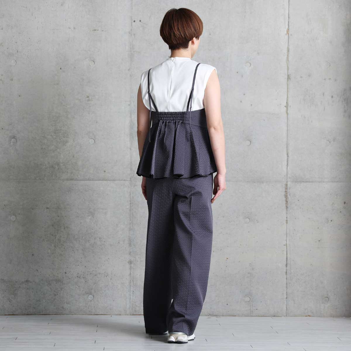 4月上旬お届け予定『Stella matelasse』 Easy wide pants C-GRAYの画像
