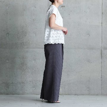4月上旬お届け予定『Stella matelasse』 Easy wide pants C-GRAYの画像