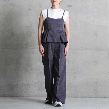 4月上旬お届け予定『Stella matelasse』 Easy wide pants C-GRAYの画像