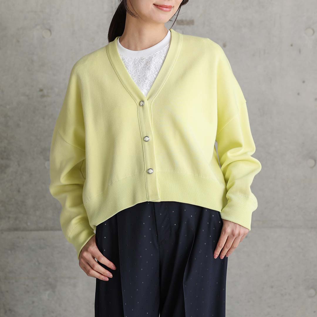 3月上旬お届け予定『Moist knit』 Cardigan YELLOWの画像