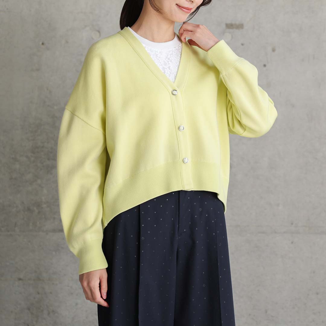 3月上旬お届け予定『Moist knit』 Cardigan YELLOWの画像