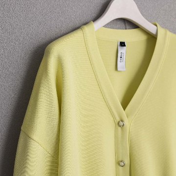 3月上旬お届け予定『Moist knit』 Cardigan YELLOWの画像