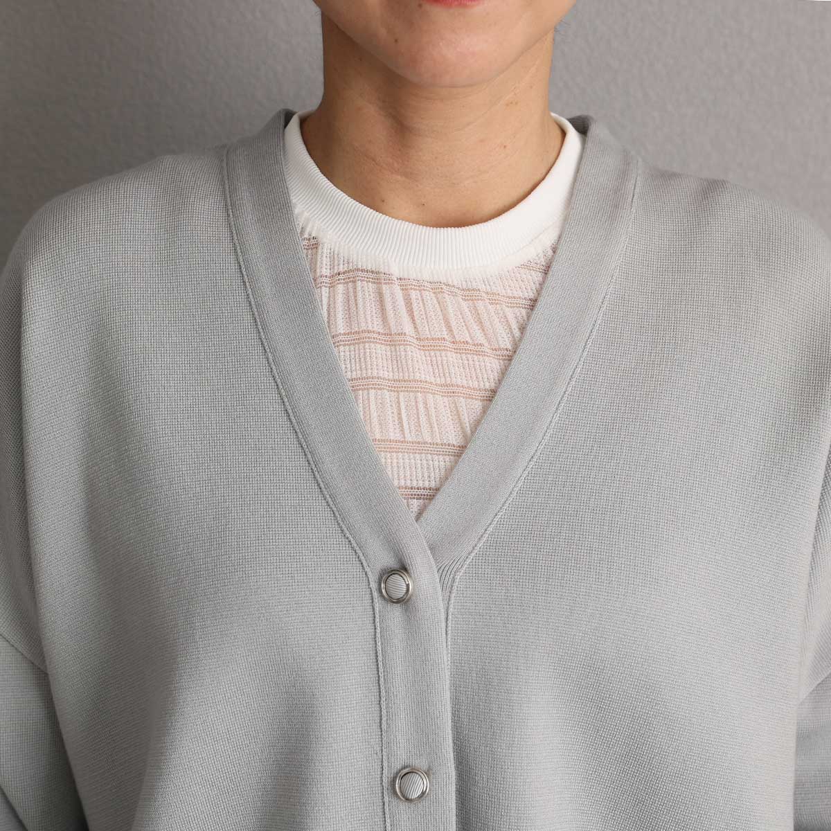 3月上旬お届け予定『Moist knit』 Cardigan GRAYの画像