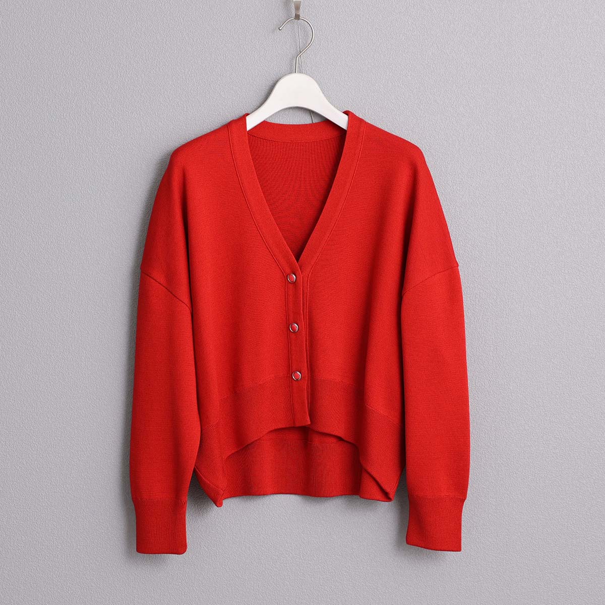 3月上旬お届け予定『Moist knit』 Cardigan REDの画像