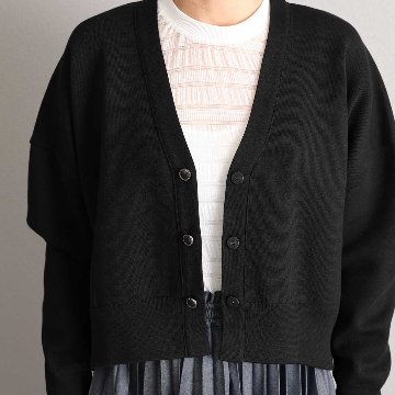 3月上旬お届け予定『Moist knit』 Cardigan BLACKの画像