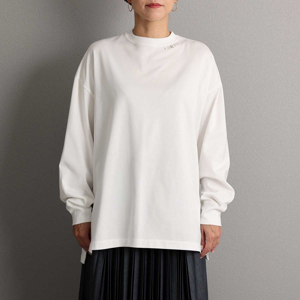 3月上旬お届け予定『Snowmelt knit』 Long sleeve tops WHITEの画像