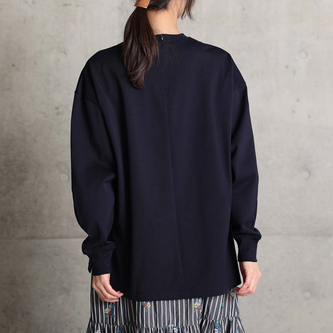 3月上旬お届け予定『Snowmelt knit』 Long sleeve tops NAVYの画像