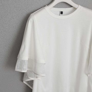 5月中旬～下旬お届け予定『Stella tulle×Whip smooth』 Cape sleeve tops【全2色】の画像