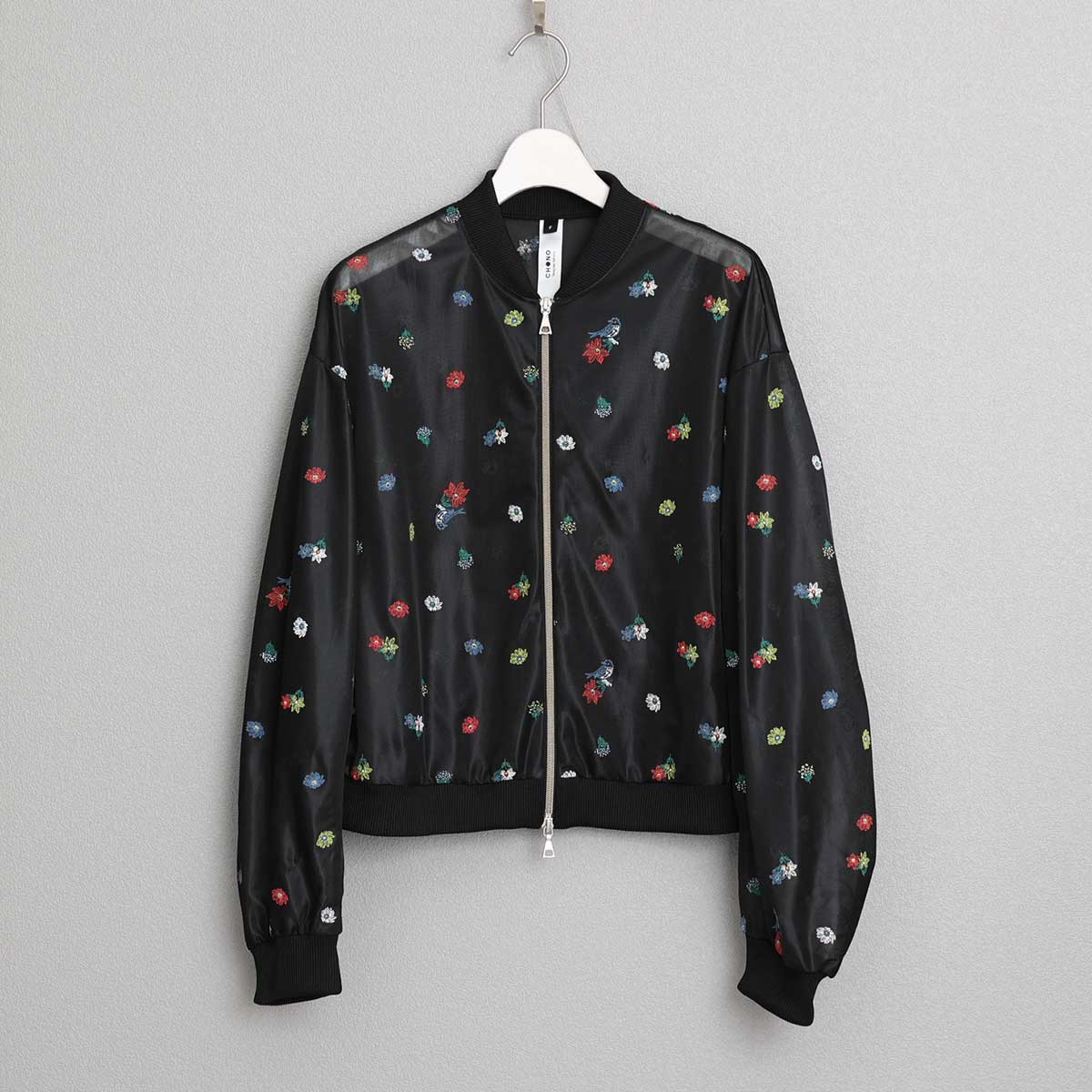 7月中旬～下旬お届け予定『Robin flower sheer knit』 Bomber jacket 【全1色】の画像