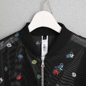 7月中旬～下旬お届け予定『Robin flower sheer knit』 Bomber jacket 【全1色】の画像