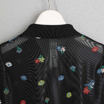 7月中旬～下旬お届け予定『Robin flower sheer knit』 Bomber jacket 【全1色】の画像