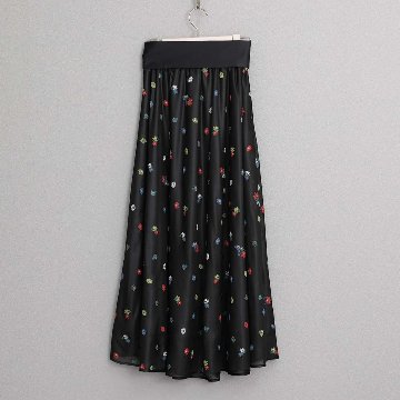 7月中旬～下旬お届け予定『Robin flower sheer knit』 Long skirt【全1色】の画像