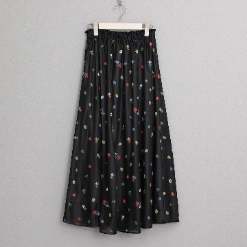 7月中旬～下旬お届け予定『Robin flower sheer knit』 Long skirt【全1色】の画像