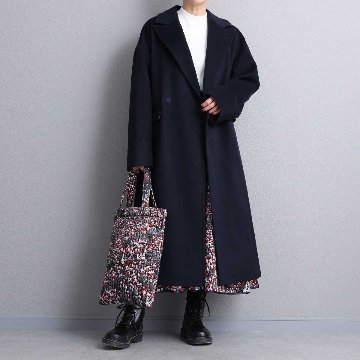 『fly me to the moon』 Quilt Tote Bag　NAVY×REDの画像