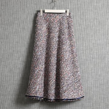 『Wreath tweed』 Circular skirt WHITE画像
