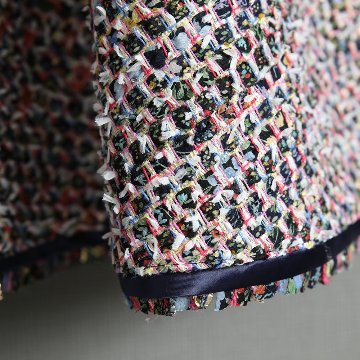 『Wreath tweed』 Circular skirt WHITE画像