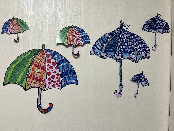 かわいい傘　両面印刷　雨の日も楽しく画像