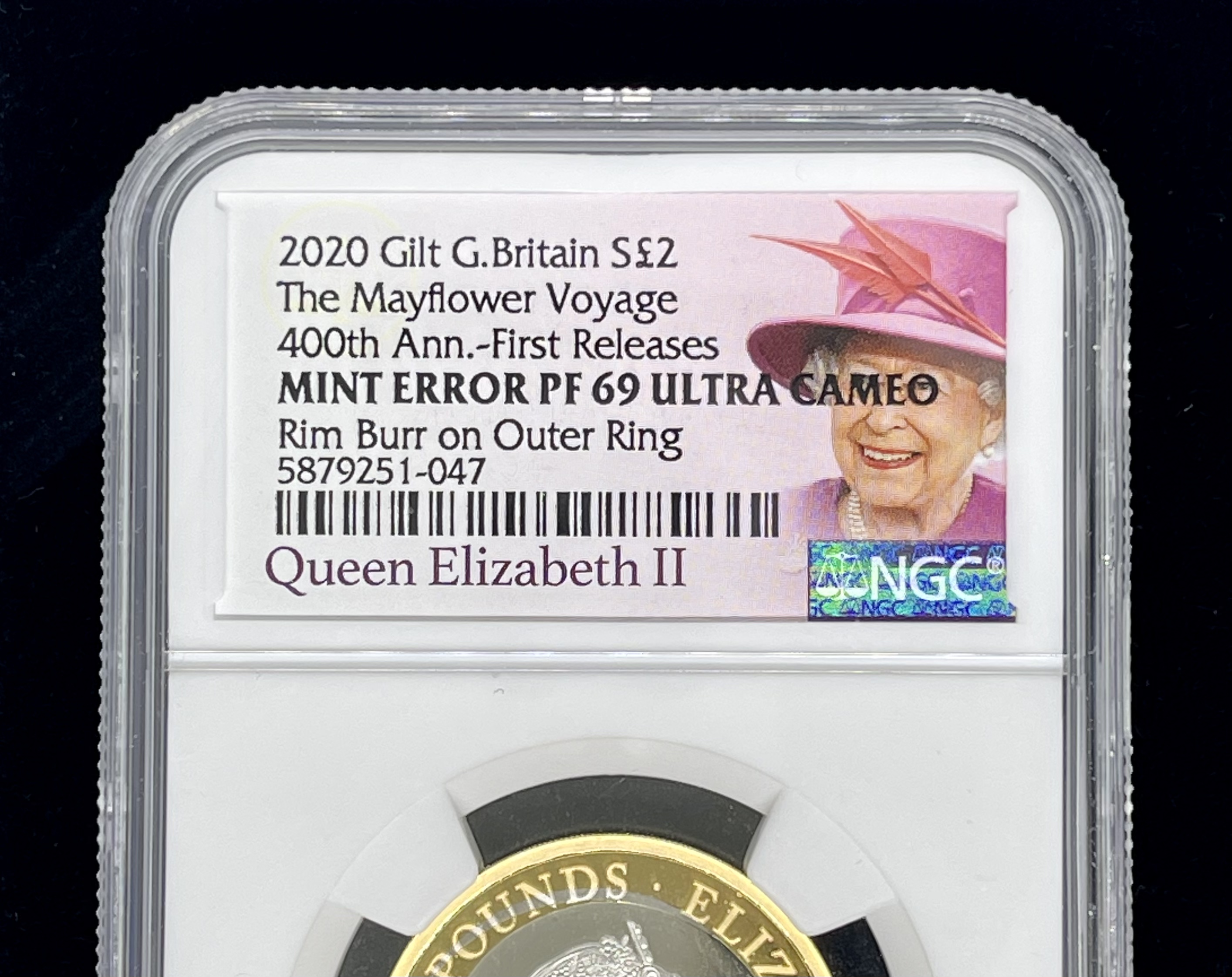 【激レア】2020年 メイフラワー号 銀貨 NGC エリザベス ロイヤルミントの画像