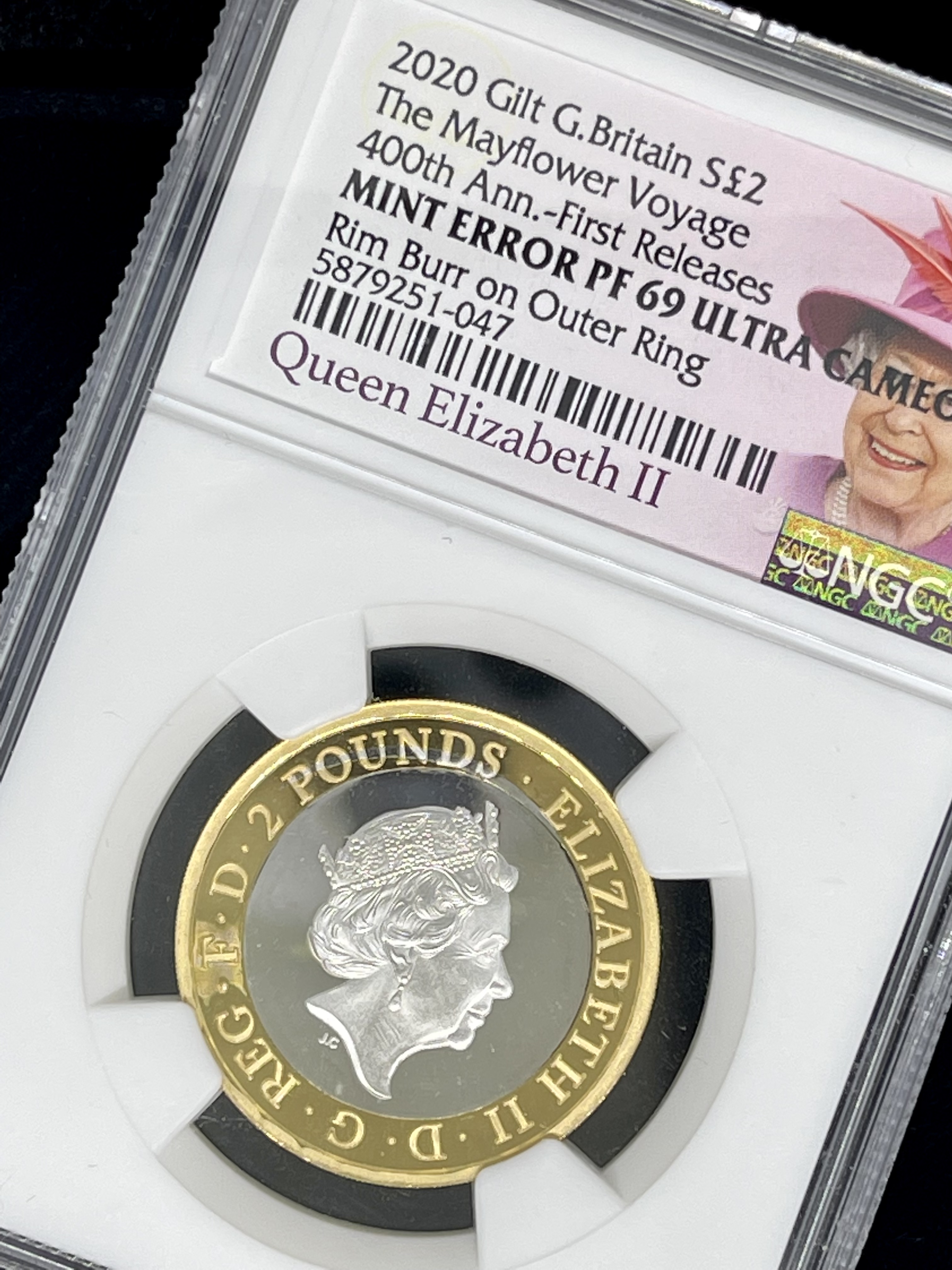 【激レア】2020年 メイフラワー号 銀貨 NGC エリザベス ロイヤルミントの画像