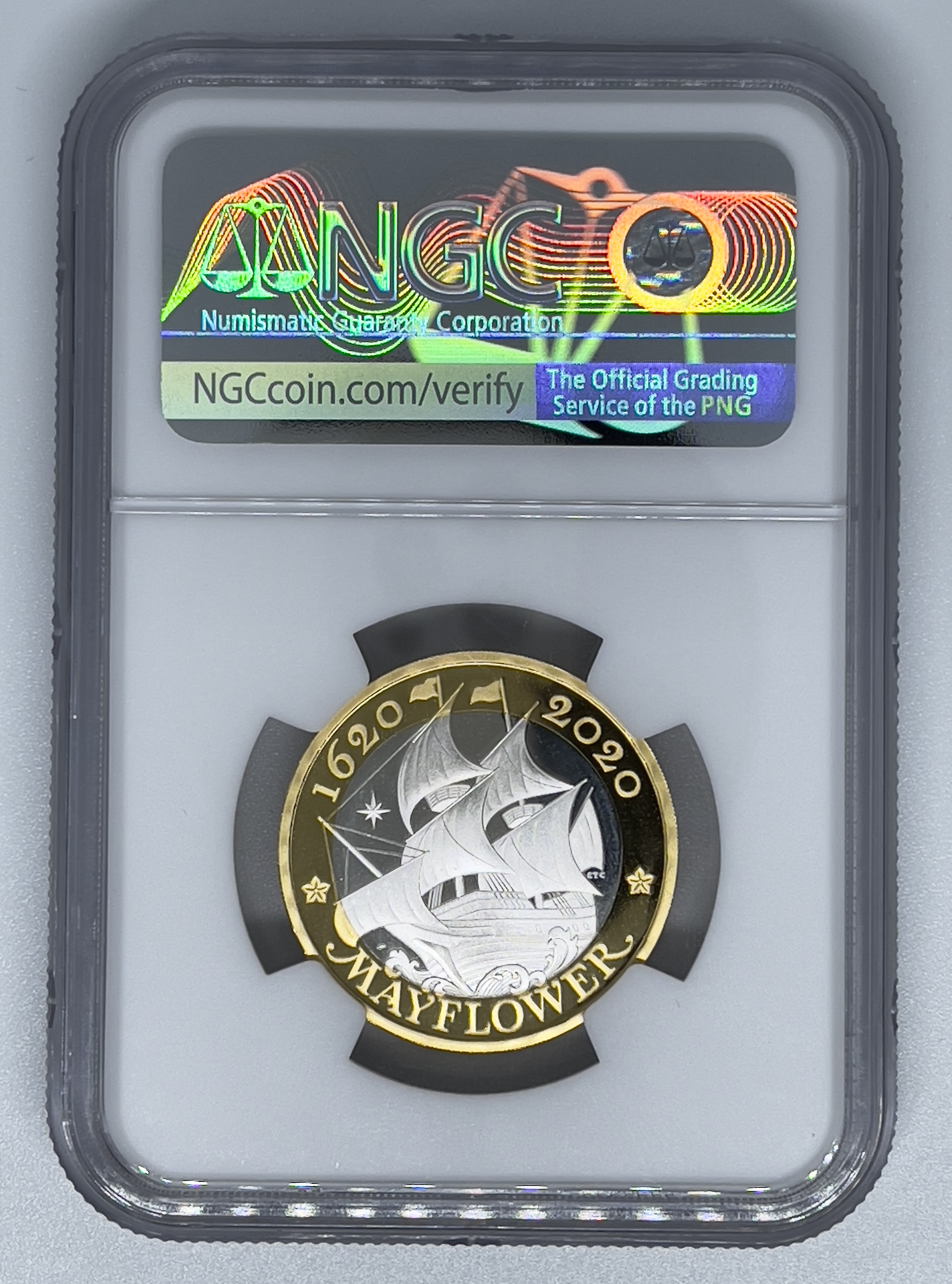 【激レア】2020年 メイフラワー号 銀貨 NGC エリザベス ロイヤルミントの画像