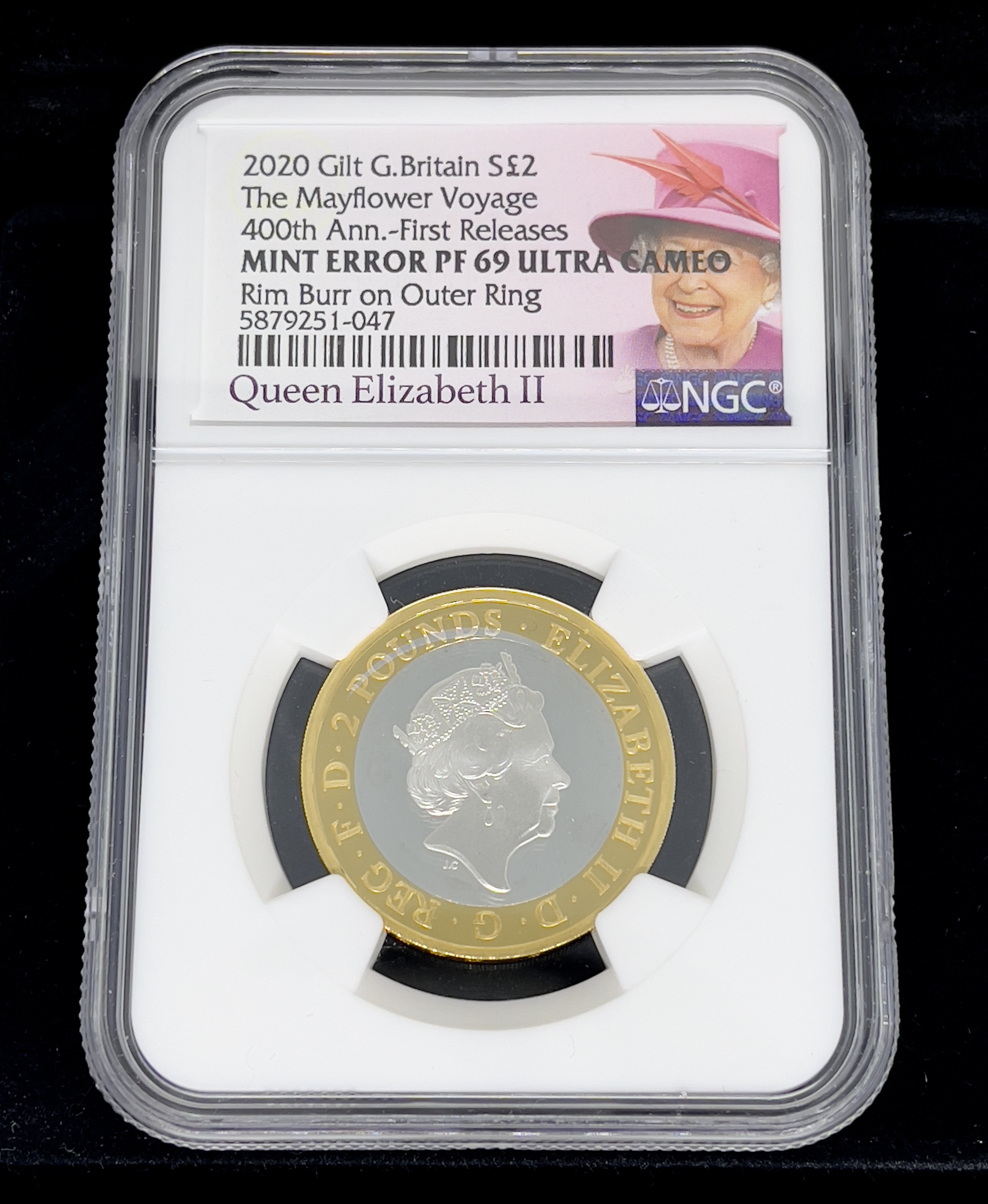 【激レア】2020年 メイフラワー号 銀貨 NGC エリザベス ロイヤルミントの画像