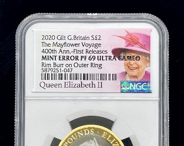 【激レア】2020年 メイフラワー号 銀貨 NGC エリザベス ロイヤルミントの画像