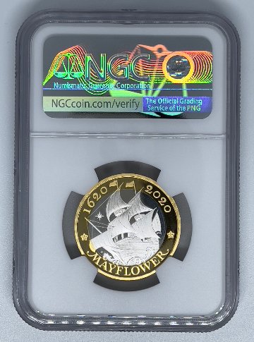 【激レア】2020年 メイフラワー号 銀貨 NGC エリザベス ロイヤルミントの画像