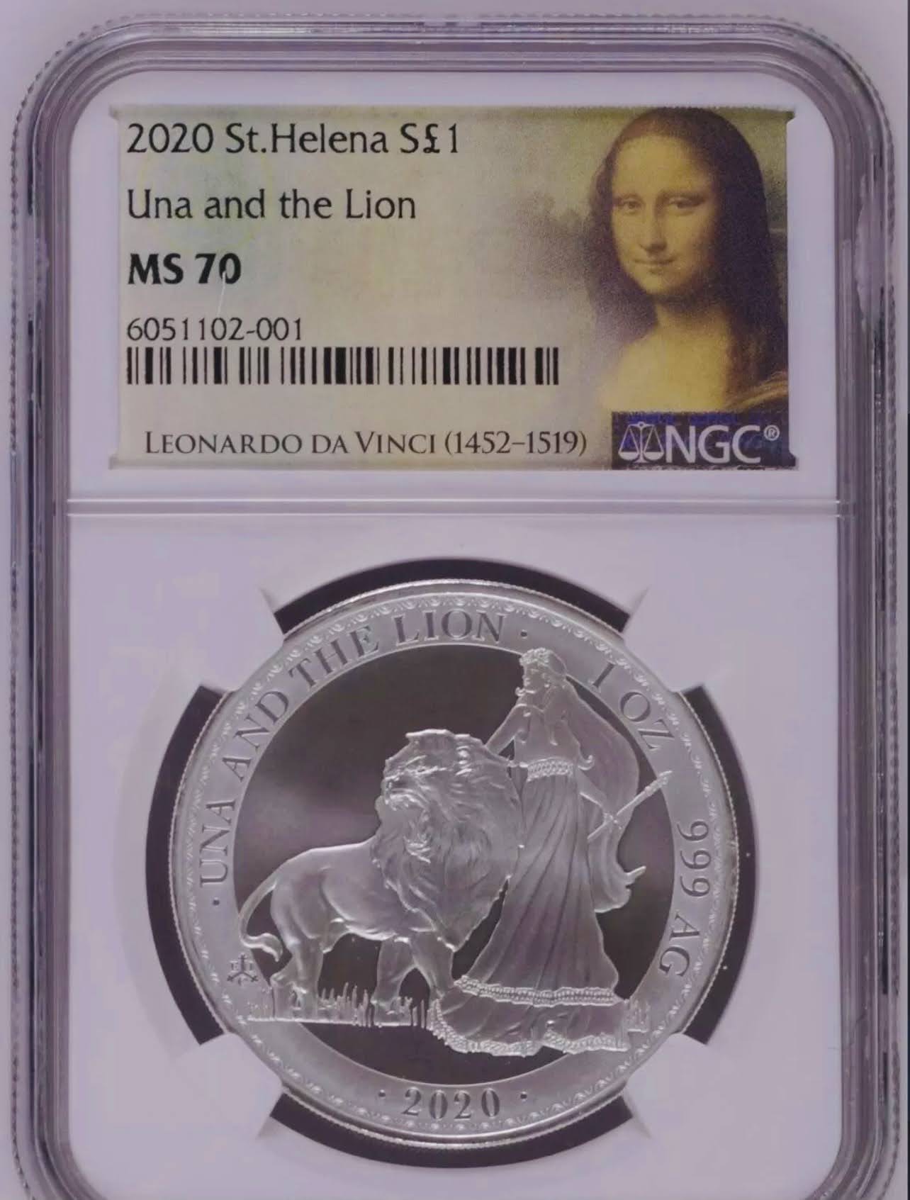 2020 セントヘレナ ウナライオン 1oz £1 銀貨 NGC MS70 | mdh.com.sa