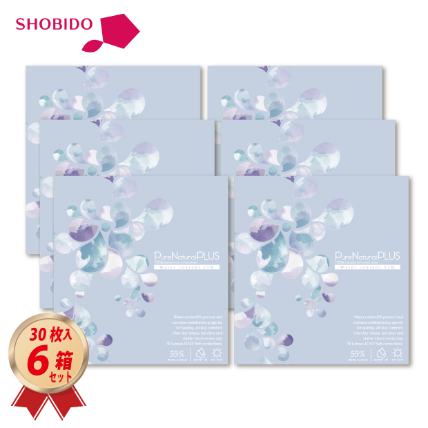 1DAY ピュアナチュラルプラス 高含水 55％ UVモイスト 30枚 6箱セットの画像