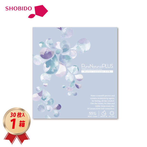 1DAY ピュアナチュラルプラス 高含水 55％ UVモイスト 30枚 1箱の画像