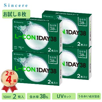 1DAY エルコンワンデー38 (2枚入り) 4箱 お試しセットの画像