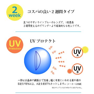 【限定特価】 2week プレミアムUV ２ウィーク (6枚入り)  6箱セットの画像