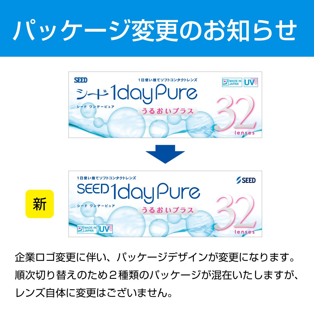 1DAY シード ワンデーピュアうるおいプラス 32枚入り 8箱セットの画像