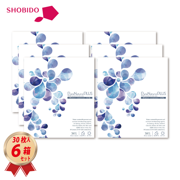 1DAY ピュアナチュラルプラス 低含水 38％ UVモイスト 30枚 6箱セットの画像