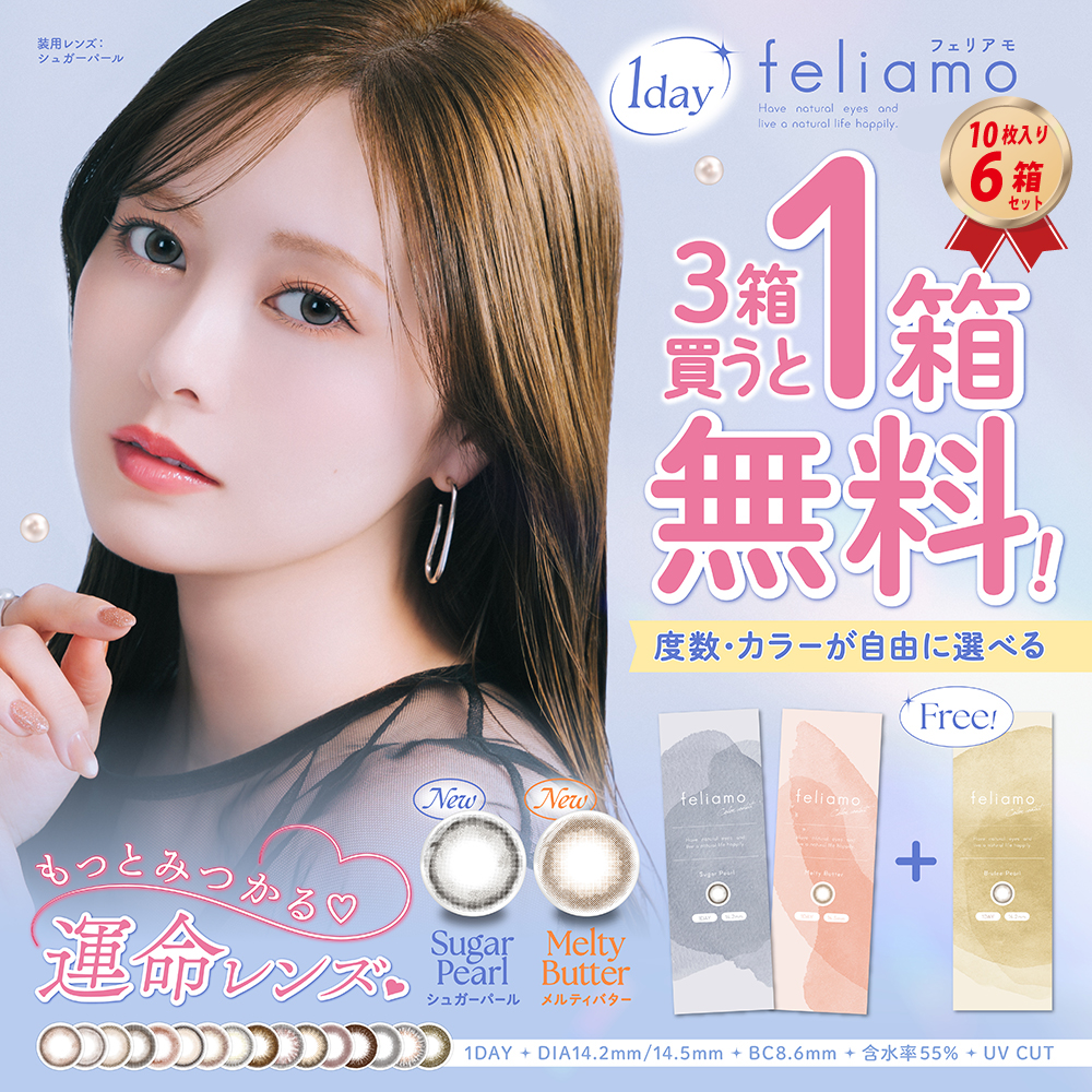 1DAY カラコン ワンデー フェリアモ (10枚入り） 6箱セットで2箱プレゼントの画像