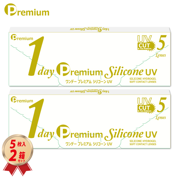 お試し用　ワンデー プレミアム シリコーン UV 5枚入 2箱セットの画像