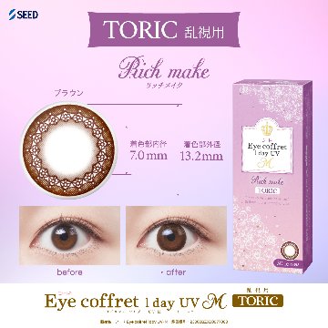 1DAY 乱視用カラコン シード アイコフレ ワンデー UV M TORIC (30枚入) 12箱セットの画像