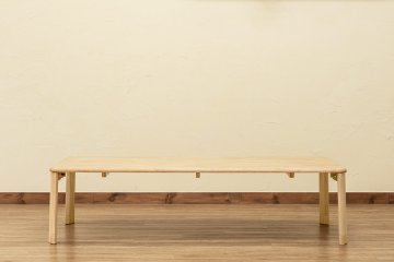継脚付　ウッディテーブル　150×75　BR/NAの画像