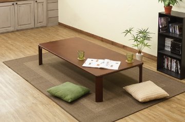 継脚付　ウッディテーブル　150×75　BR/NAの画像