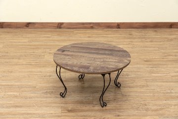 Rustic　折れ脚テーブル　丸型　ABR/AWH/VBRの画像