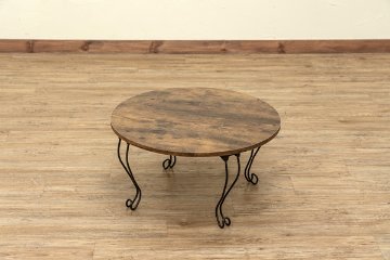 Rustic　折れ脚テーブル　丸型　ABR/AWH/VBRの画像