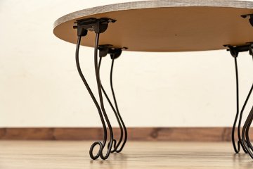 Rustic　折れ脚テーブル　丸型　ABR/AWH/VBRの画像