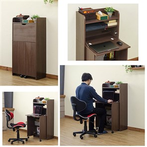 Solano　ライティングデスク　60幅　DBR/NA/WHの画像
