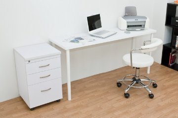 フリーテーブル　150×45　BK/WHの画像