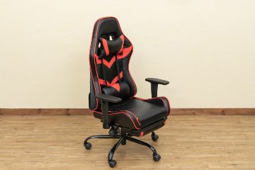 ゲーミングチェア　フットレスト付　BL/GR/RD/YEの画像
