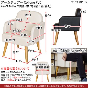 Collone　アームチェア　PVC　BK/WHの画像